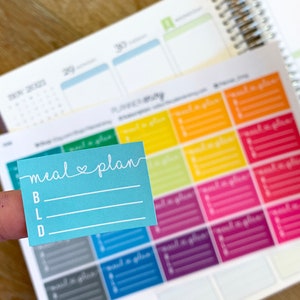 Meal Plan Breakfast Lunch Dinner Planner Stickers to be used with Erin Condren ECLP, Happy Planner, Recollections (#1036)