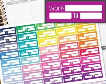 Work Schedule Planner Stickers Erin Condren Life Planner (ECLP) - 40 Work Schedule Stickers (#6080)