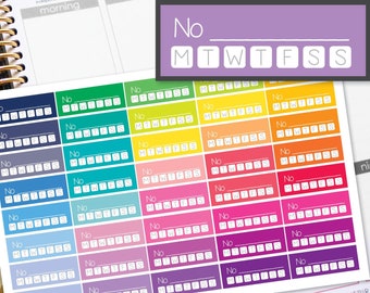 No ________ Habit Tracker Planner Stickers to be used with Erin Condren LifePlanner (ECLP), Happy Planner - Half Inch, 40 Stickers (#6083)