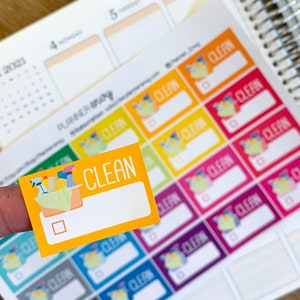 Cleaning To Clean Checklist Boxes Planner Stickers to be used with Erin Condren ECLP, Happy Planner, Recollections (#1039)