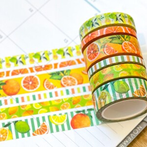 Lemons Limes Summer Fruits Oranges Citrus Washi Tape Set August 2022 Planner Envy Subscription Box  - W065