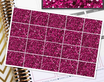 Pink Glitter Headers Christmas Valentines Holidays Planner Stickers - For use w/ Erin Condren (ECLP) Happy Planner Recollections (#25026)