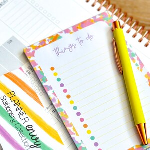 4x6 Rainbow Checklist Spring Notepad from our April 2024 Planner Envy Subscription Box. image 1