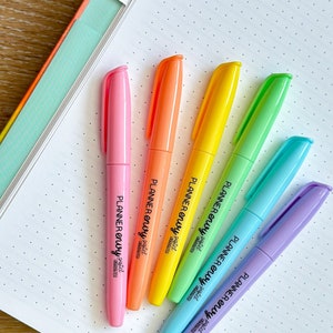 Pack of 6 Pastel Highlighters (Mild Liners) Perfect For Color Coding Your Planner