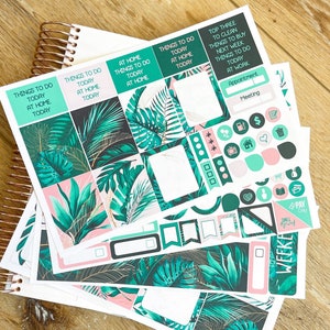 Lush Tropical Hawaii Vacation Summer  Planner Stickers Weekly Kit to be used with Erin Condren & Happy Planner - 134 Stickers (#12,102)