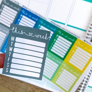 This Week Schedule To Do Weekly Sidebar Planner Stickers to be used with Erin Condren ECLP, Happy Planner, Recollections (#4035)