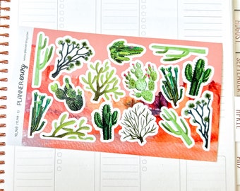 Desert Cactus Spring March Deco Planner Stickers (#10,149)