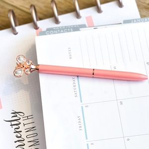 Koraal roze vlinder top rose gouden pen planner balpunt zwarte inkt pen engagement nieuwe baan promotie briefpapier cadeau - P071