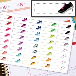 Steps Running Workout Walking Exercise Planner Stickers Quarter Boxes Erin Condren Life Planner (ECLP) - 40 Appointment Stickers (#6064)