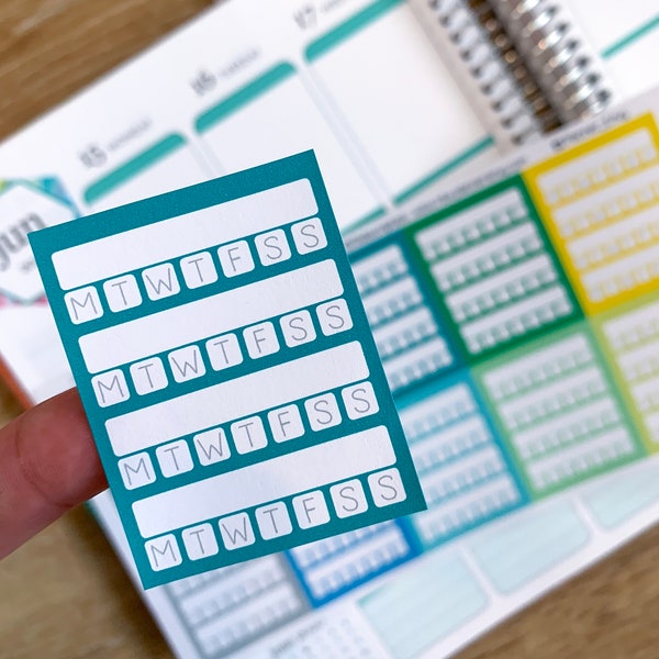 Habit Tracker Weekly Sidebar Multiple Habit Trackers Planner Stickers to be used with Erin Condren ECLP, Happy Planner Recollections (#4041)