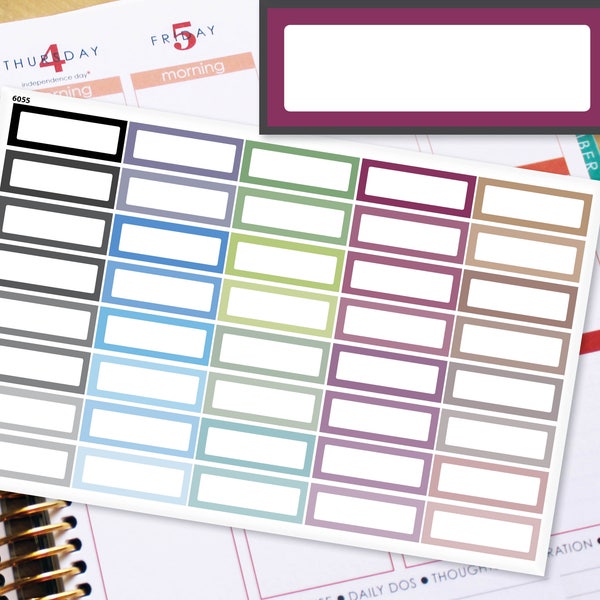 Neutral Blank Quarter Boxes Planner Stickers Erin Condren Life Planner (ECLP) - 40 Appointment Stickers (#6055)