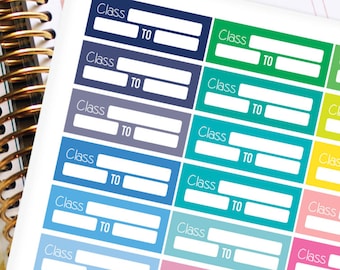 Class Planner Stickers Erin Condren Life Planner (ECLP) - 40 Class Schedule Stickers (#6023)