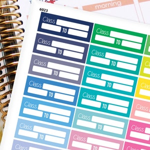 Class Planner Stickers Erin Condren Life Planner (ECLP) - 40 Class Schedule Stickers (#6023)