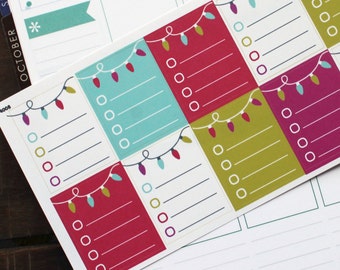 Christmas Planner Stickers Erin Condren Life Planner (ECLP) - 10 Full Box Christmas Holiday December To Do List Stickers (#4008)