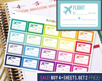 Flight Airplane Planner Stickers to be used with Erin Condren ECLP, Happy Planner, Recollections (#1020)