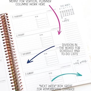 2025 Planner - Horizontal Layout, Spiral Bound - "Teal Strokes" (#102)