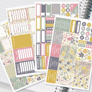 Romantic Fall Birds Planner Stickers Weekly Kit to be used with Erin Condren Vertical Life Planner (ECLP) - 134 Stickers (#12,034)