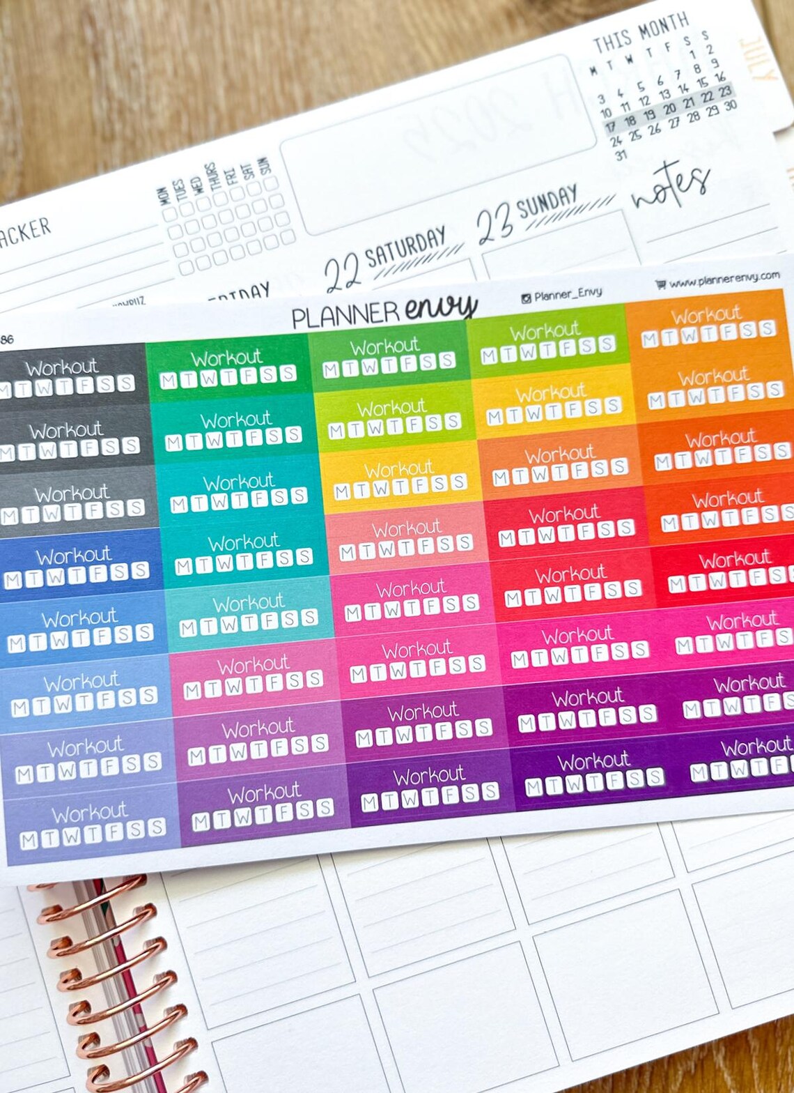 Workout Gym Habit Tracker Planner Stickers to Be Used With Erin Condren ...