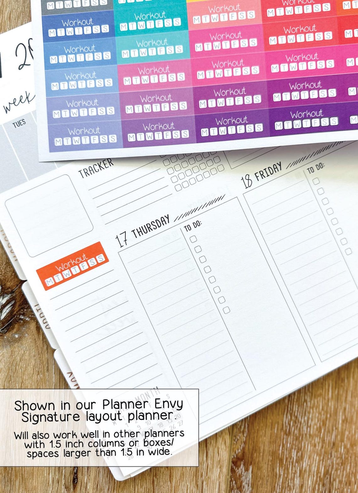 Workout Gym Habit Tracker Planner Stickers to Be Used With Erin Condren ...