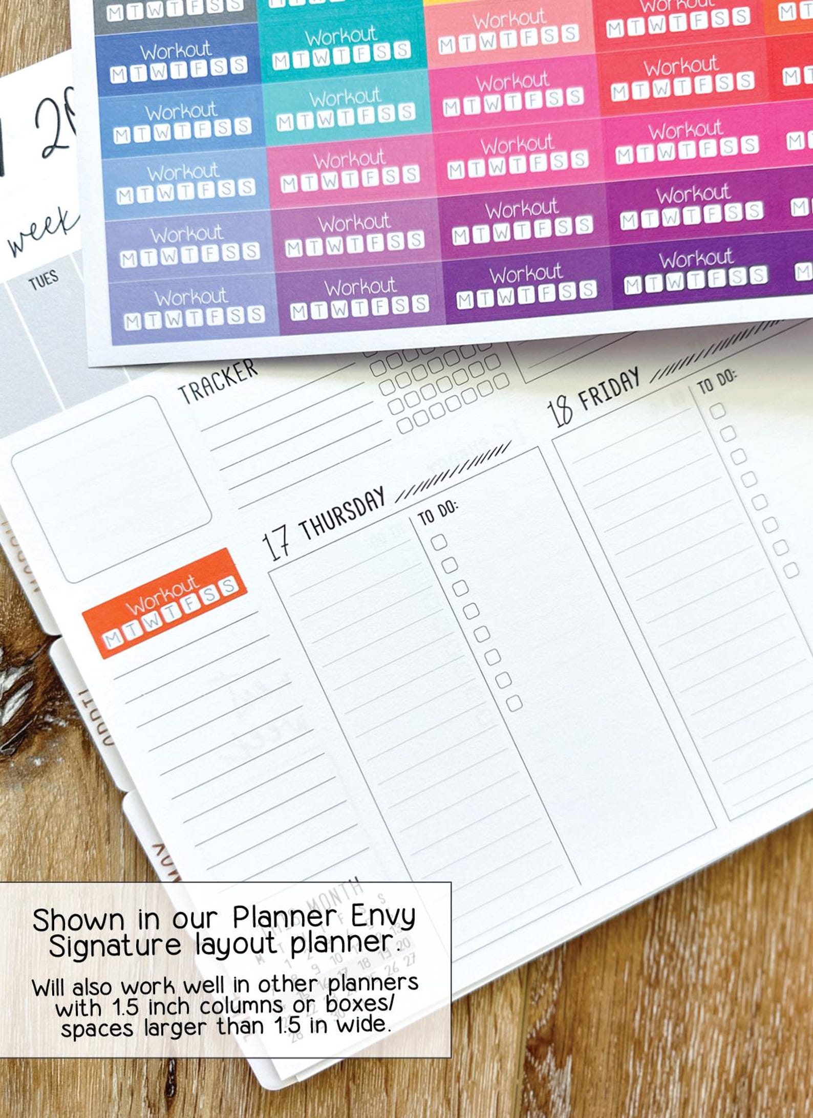 Workout Gym Habit Tracker Planner Stickers to Be Used With Erin Condren ...