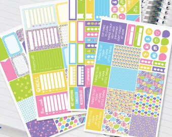 Easter Planner Stickers Weekly Kit to be used with Erin Condren Vertical Life Planner (ECLP) - 134 Stickers (#12,060)