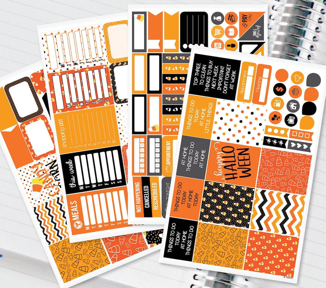 Halloween Candy Corn Planner Stickers Weekly Kit to Be Used - Etsy