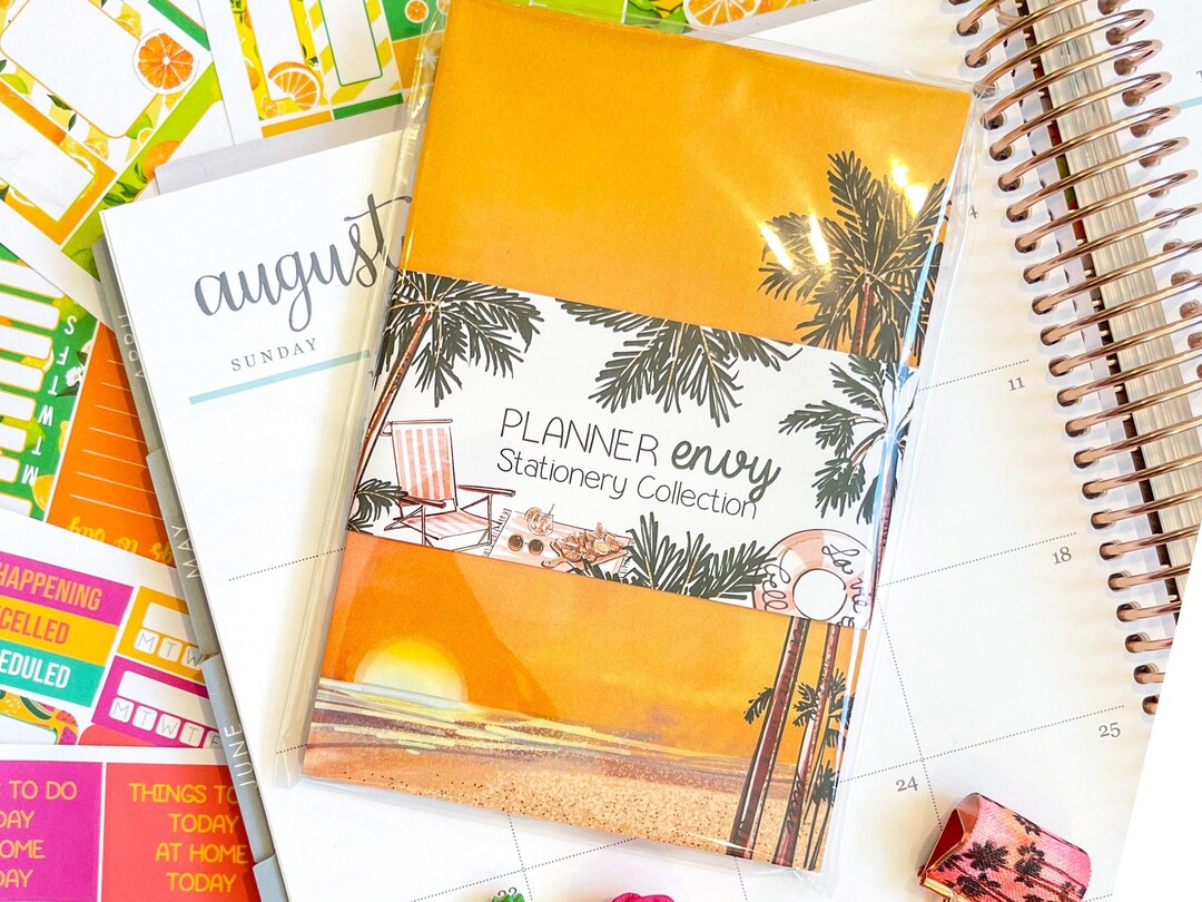 August Notepad Tropical 4x6 Notepad Summer Trip Florida Oranges August 2022 Planner ...