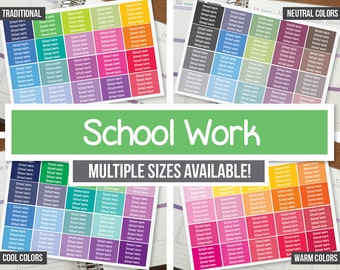 School Work Planner Stickers Headers - Erin Condren (ECLP) - Happy Planner Recollections - Neutral Headers (#20029, #21029, #22029, #23029)