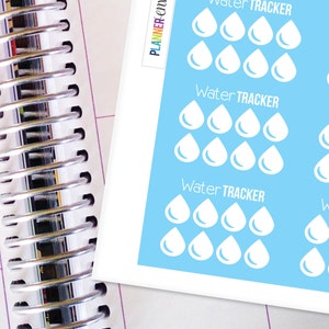 Planner Stickers Erin Condren Life Planner (ECLP) - 25 Water & Hydration Tracking Stickers (#3004)