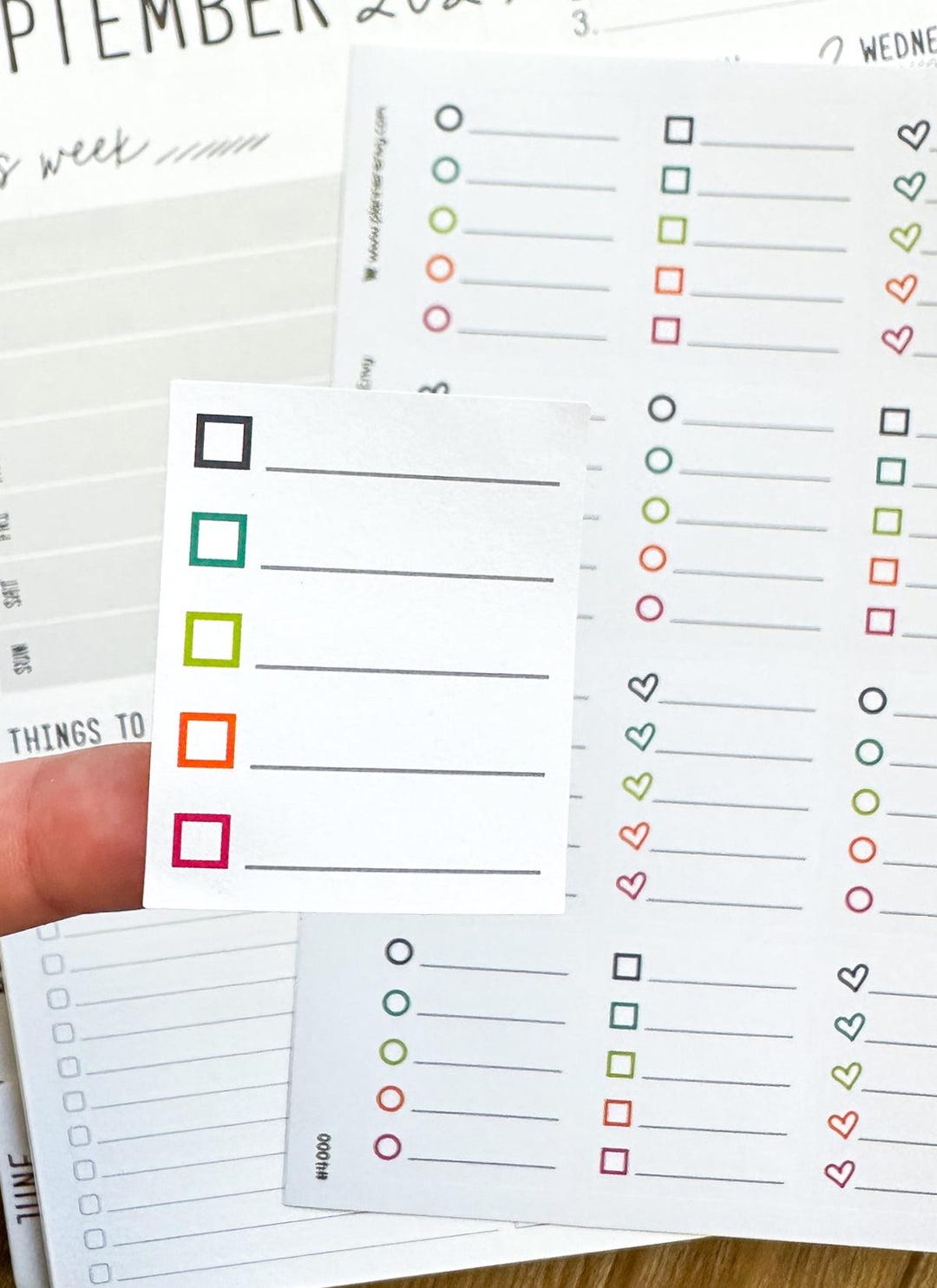 Rainbow Hearts Squares Circles to Do List Planner Stickers - 1.5 X 1.9 ...