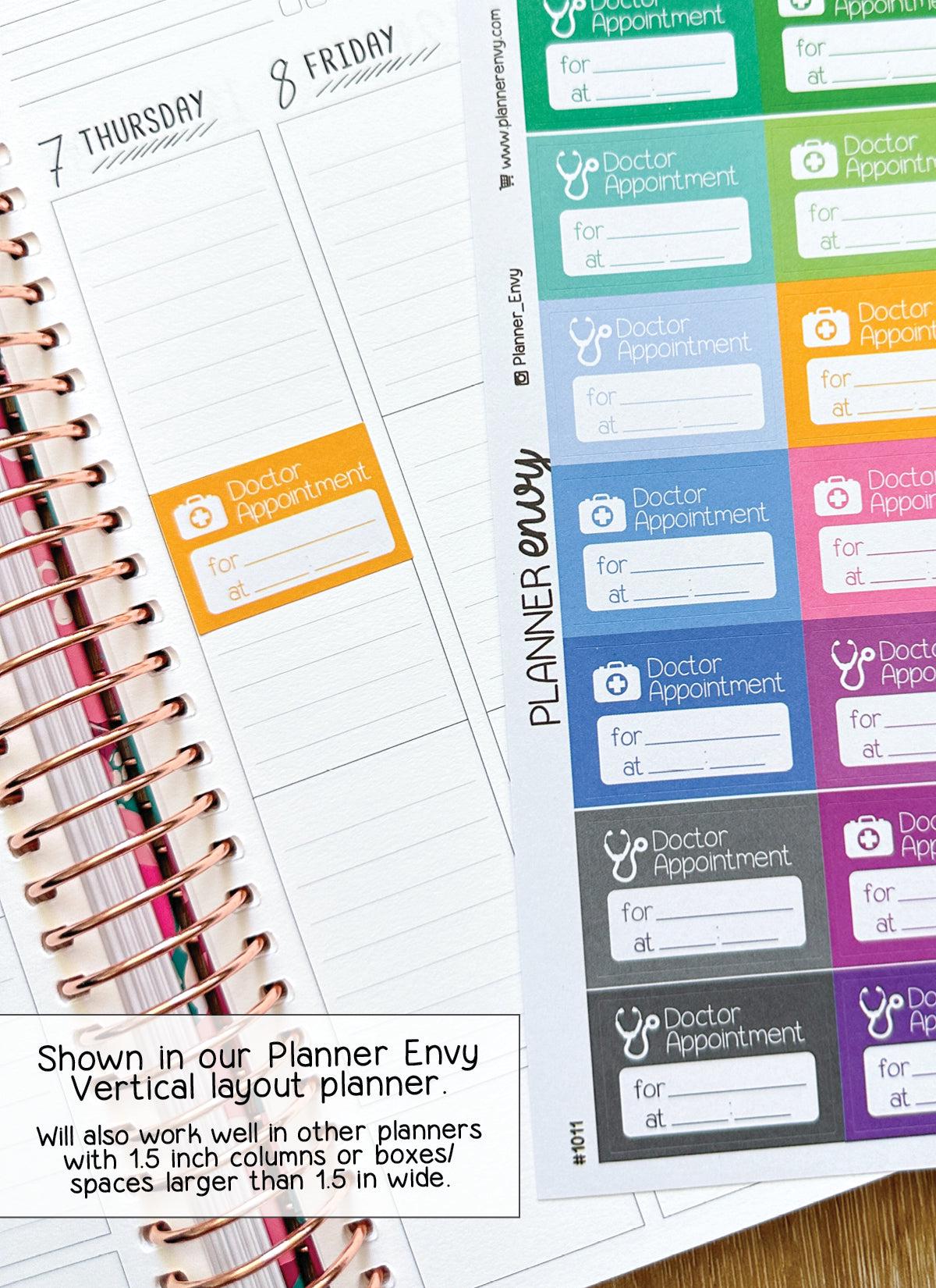 Doctors Appointment Planner Stickers - 1.5 X 1 Inch - Dr Appt Health ...