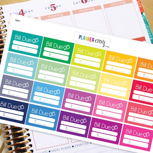 Planner Stickers Erin Condren Life Planner Eclp 40 Bill Etsy