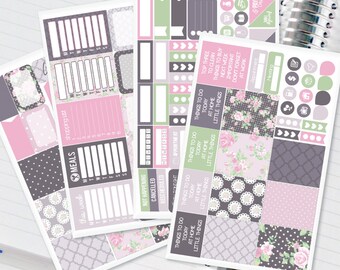 Shabby Chik Valentines Planner Stickers Weekly Kit to be used with Erin Condren Recollections & Happy Planner - 134 Stickers (#12,010)