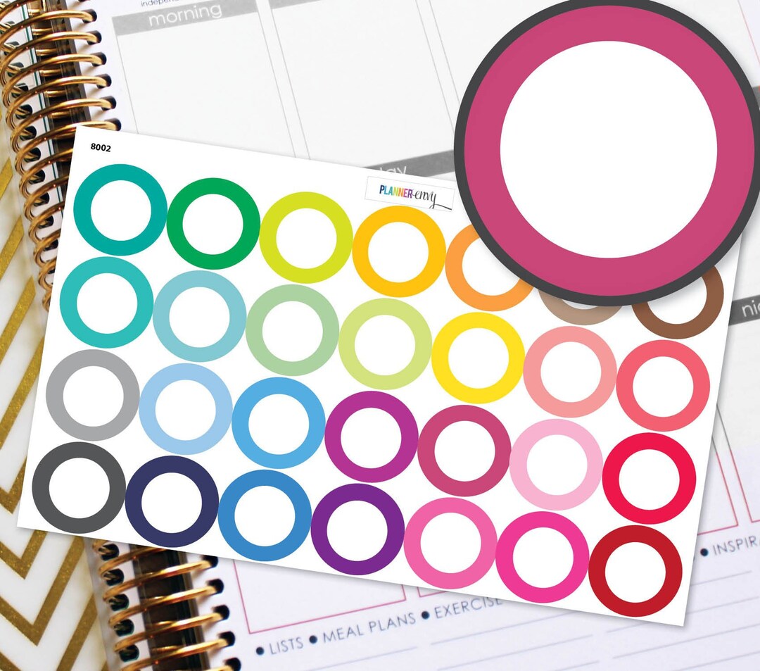 Blank 1 Inch Circle Planner Stickers to Be Used With Erin Condren Life ...