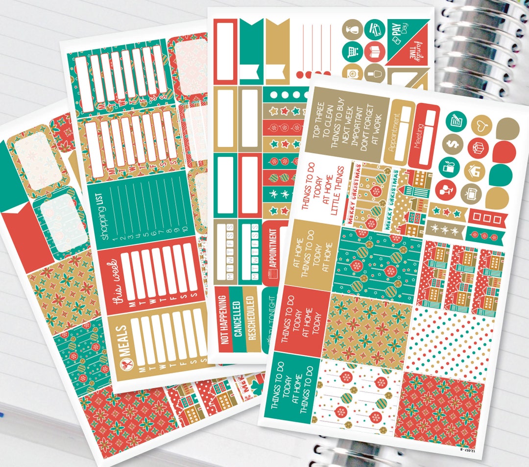 Cute Christmas Presents Kit Planner Stickers Sticker Kit for Erin ...