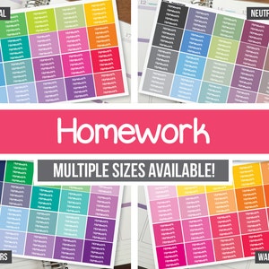 Homework Planner Stickers Headers - Erin Condren - Happy Planner Recollections - Neutral Headers (#20048, #21048, #22048, #23048)