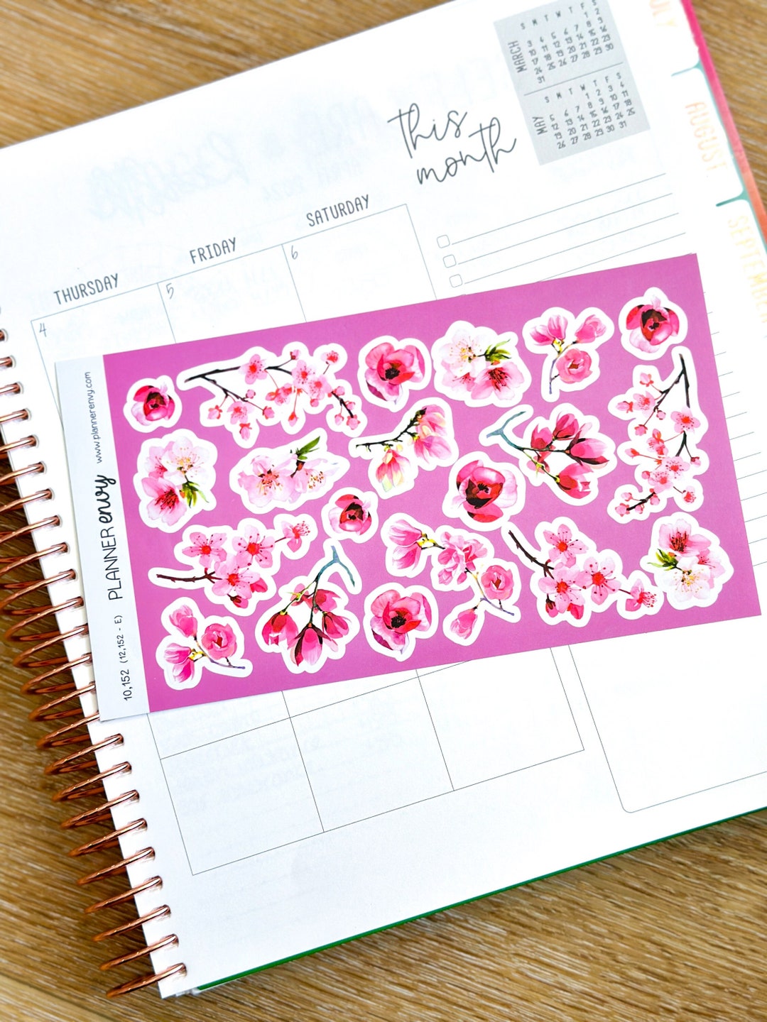 Spring Cherry Blossoms Pink Flowers April Deco Planner Stickers ...