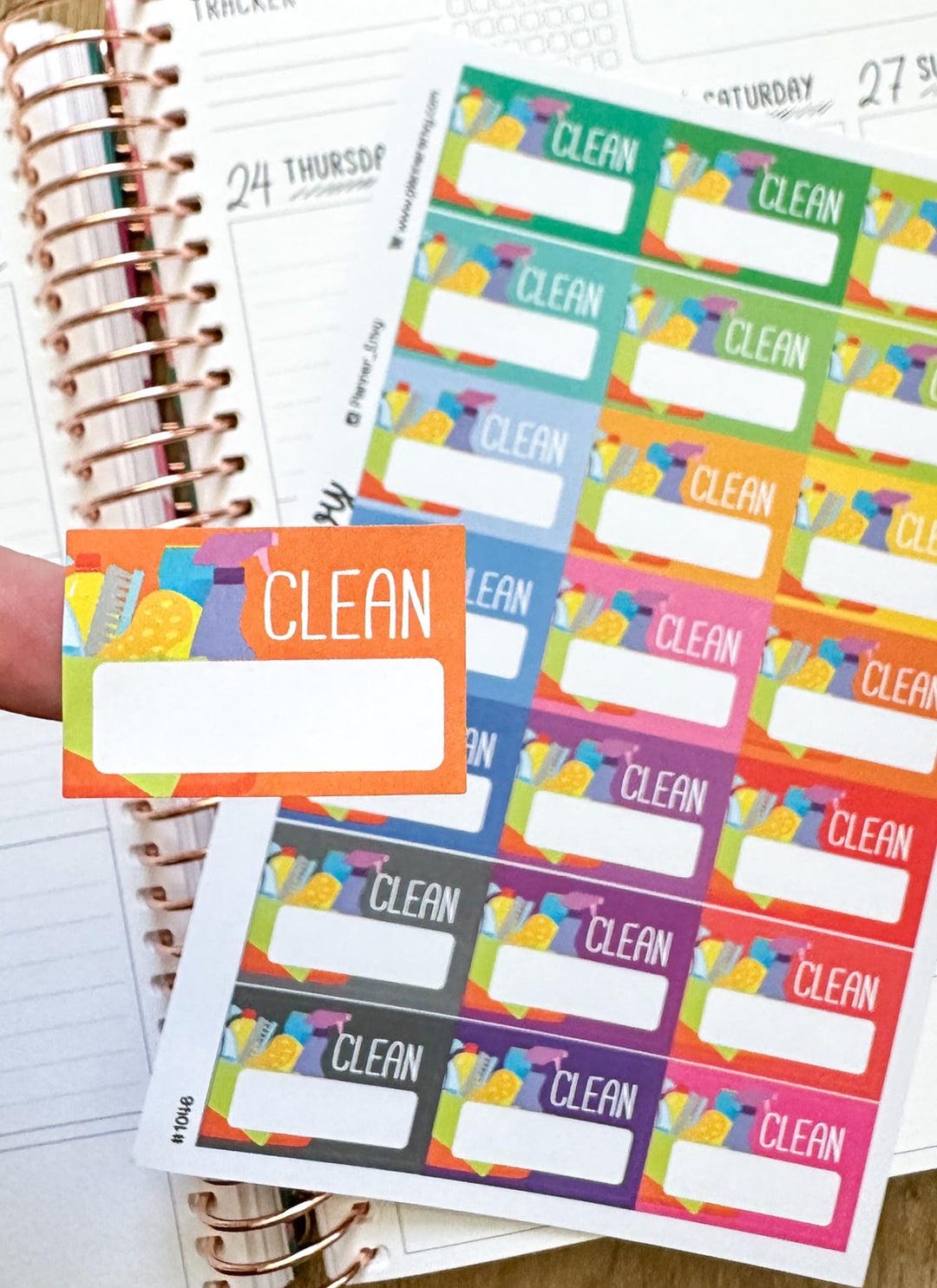 Let's Clean Sticker Cleaning Planner Stickers - 1.5 X 1 Inch - to Clean at Home Stickers ...
