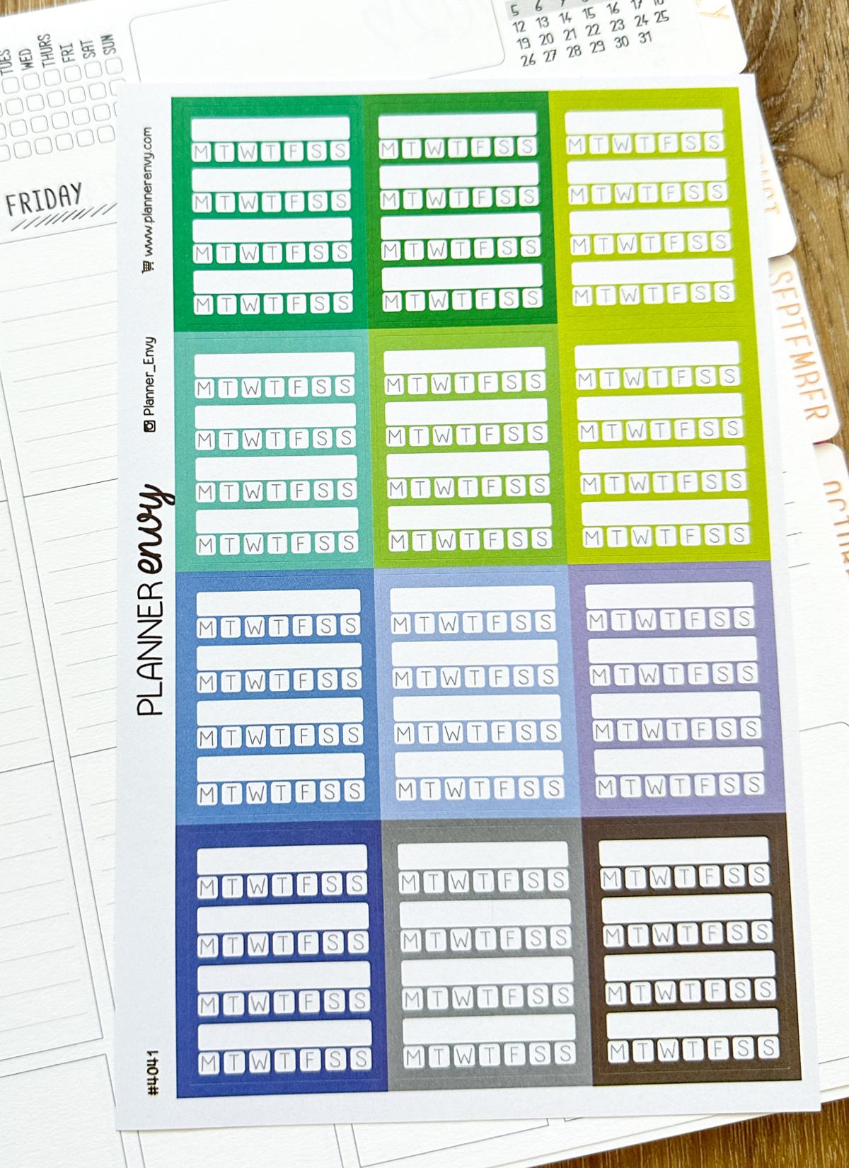 Habit Tracker Weekly Sidebar Multiple Habit Trackers Planner Stickers ...