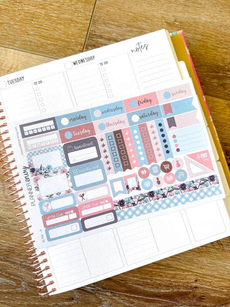 Spring Garden Farmhouse Neutral Colors Planner Stickers Vertical Weekly ...
