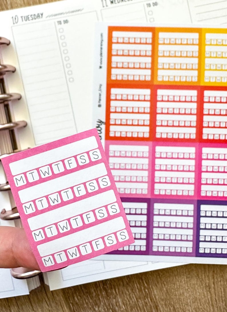 Weekly Habit Tracker Planner Stickers - 1.5 X 1.9 Inches - Weekly ...