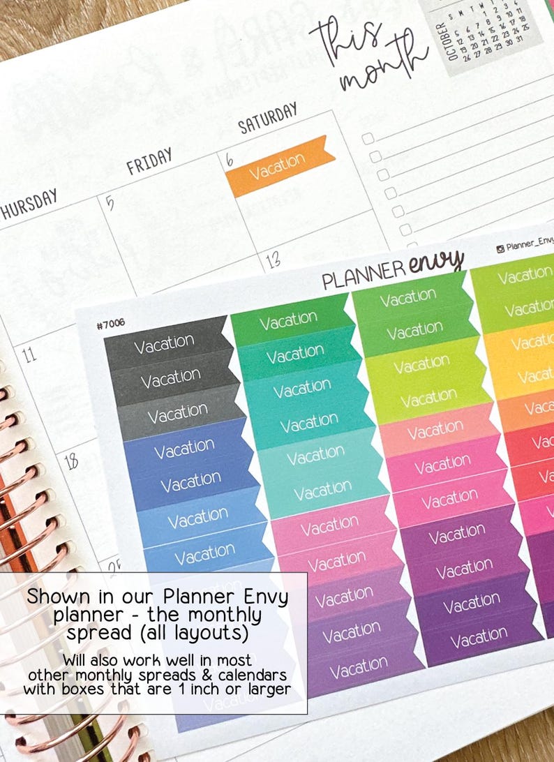 Planner Stickers Erin Condren Life Planner (eclp) - 55 Vacation Flag ...