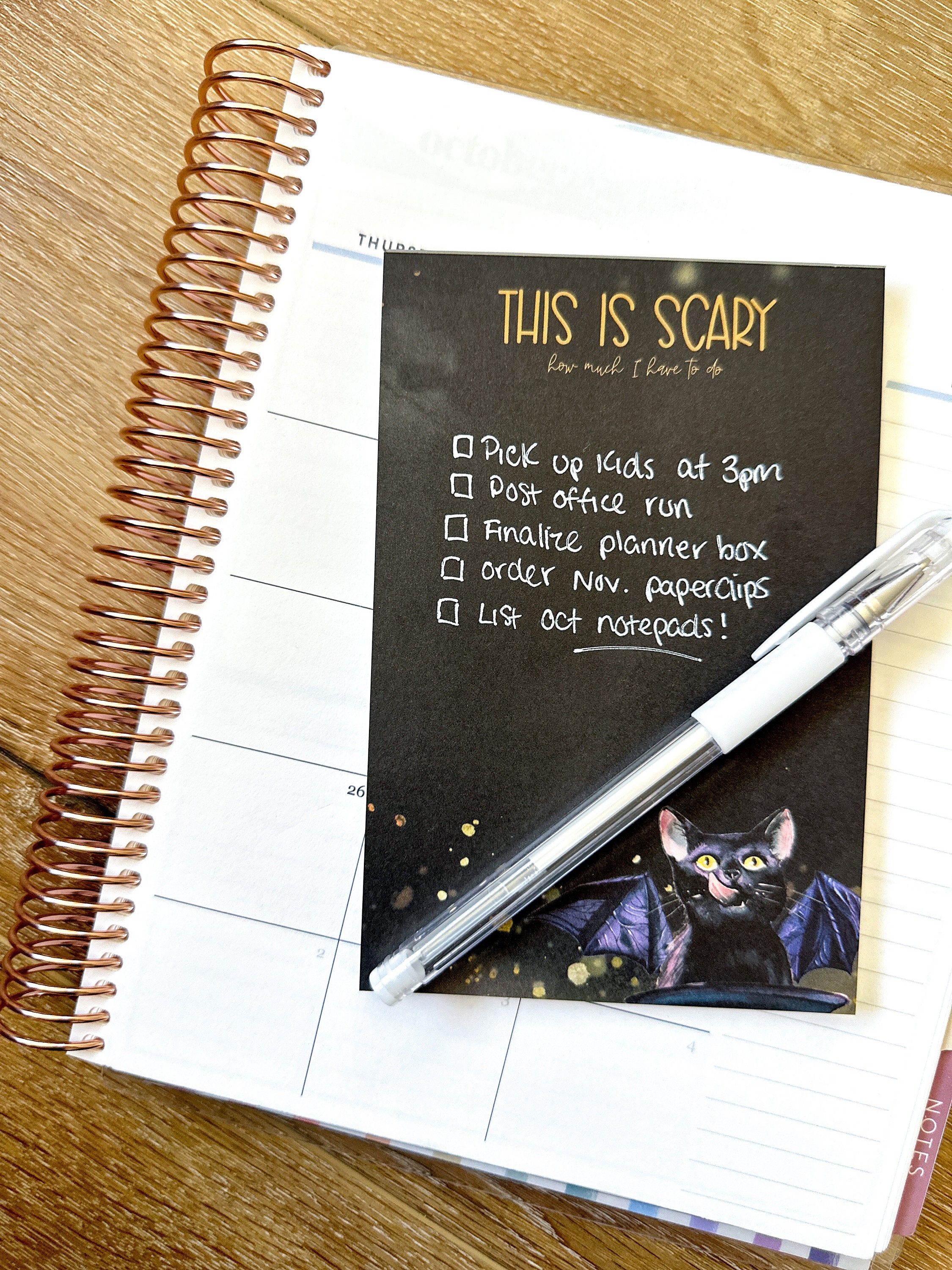 October Notepad 4x6 Black Spooky Halloween Notepad. It's Scary How Much I Have to Do ...