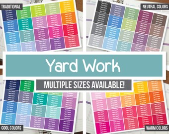 Yard Work Planner Stickers Headers - Erin Condren - Happy Planner Recollections - Neutral Headers (#20044, #21044, #22044, #23044)