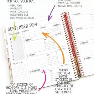 2025 Planner - Horizontal Layout, Spiral Bound - "Teal Strokes" (#102)