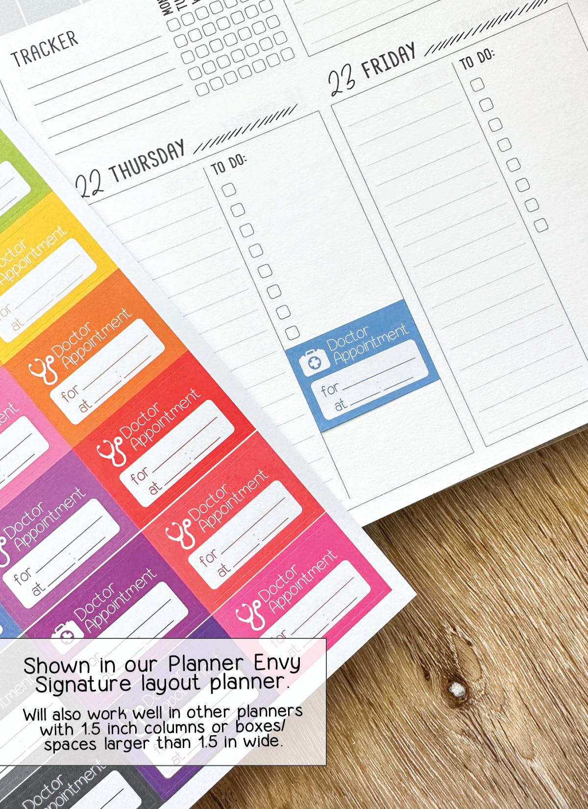 Doctors Appointment Planner Stickers - 1.5 X 1 Inch - Dr Appt Health ...