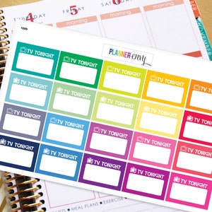 TV Show Planner Stickers Erin Condren Life Planner (ECLP) - 20 On TV Tonight (#1009)