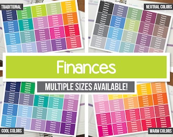 Finances Planner Stickers Headers - Erin Condren (ECLP) - Happy Planner Recollections - Neutral Headers (#20028, #21028, #22028, #23028)