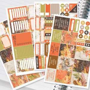 Thanksgiving Fall Planner Stickers Weekly Kit to be used with Erin Condren Vertical Life Planner (ECLP) - 134 Stickers (#12,041)