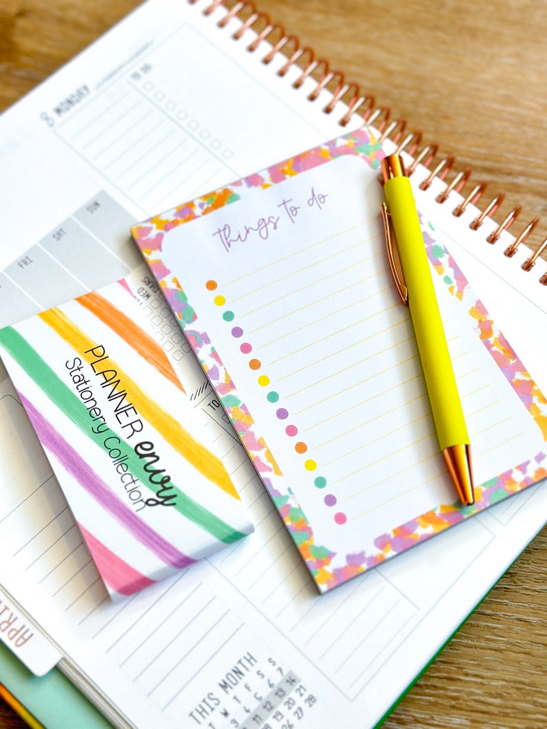 4x6 Rainbow Checklist Spring Notepad from our April 2024 Planner Envy Subscription Box. image 4